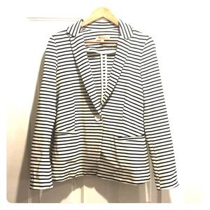 Black and white striped philosophy blazer
